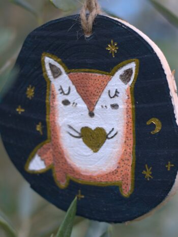 Décorations sapin bois pyrogravé - animaux